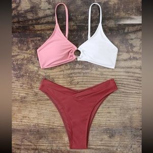SHEIN Swim Vcay Color Block Bikini Set